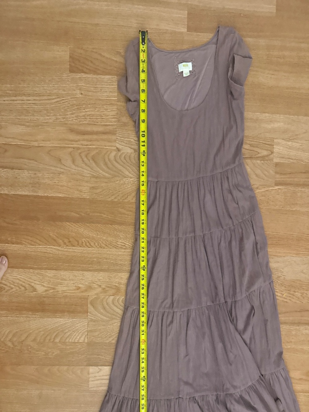 Anthropologie Maeve Gillian Tiered Maxi Dress Size M Taupe Boho Peasant Cottage - Picture 4 of 7